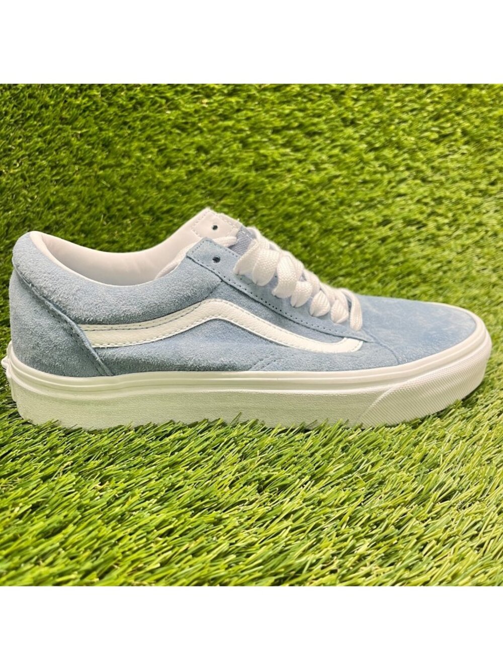 Vans Old Skool Womens Size 8 Blue White Athletic Suede Skateboard Shoes Sneakers